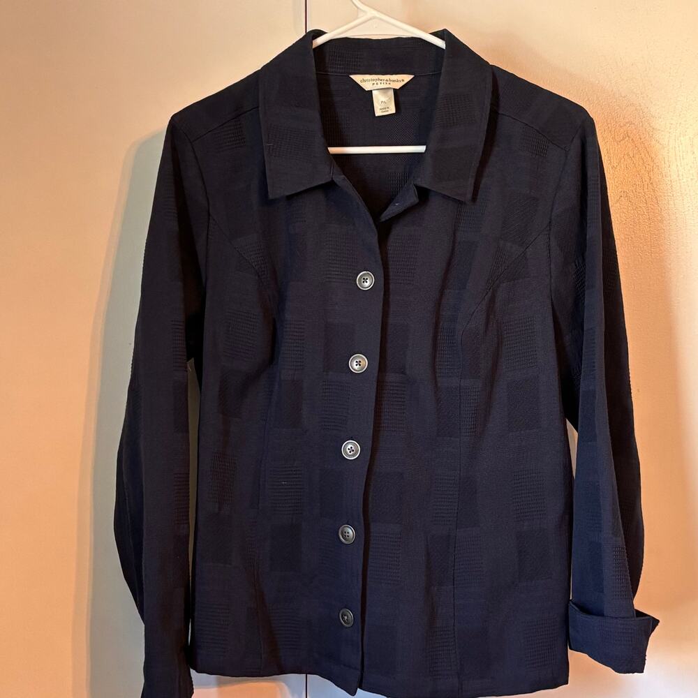 Christopher & Banks navy petite blazer size PL